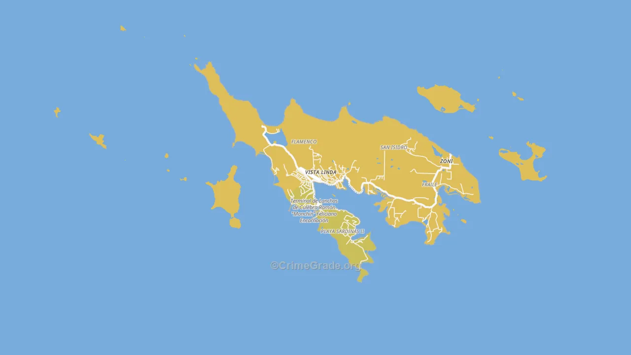 Culebra, PR Map of Robbery Rates