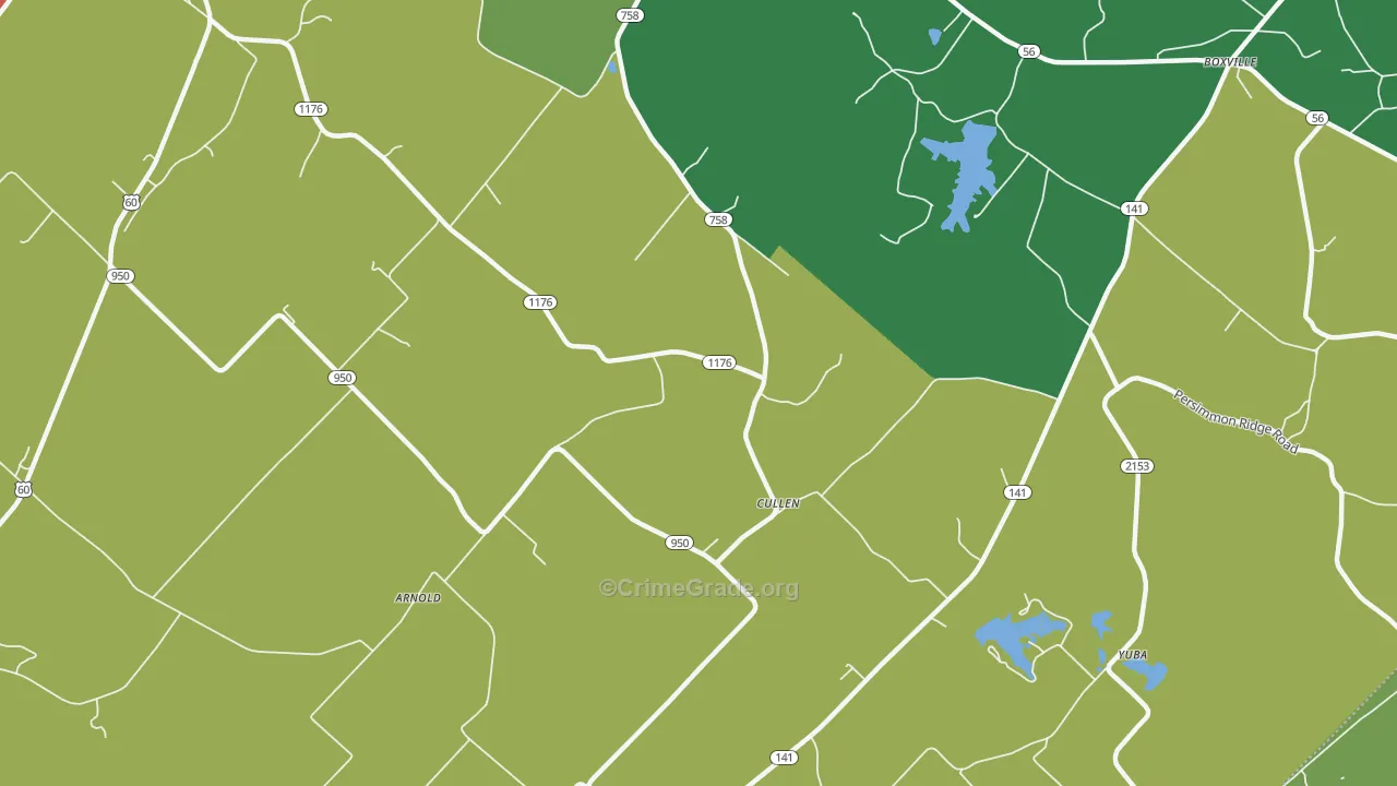 Cullen, KY Map of Robbery Rates