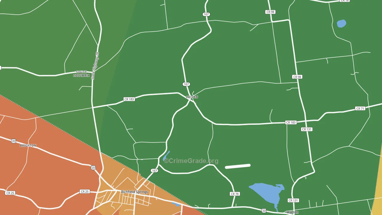 Cullen, NY Map of Robbery Rates