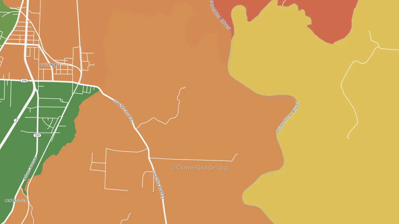 Cullendale, AR Map of Robbery Rates