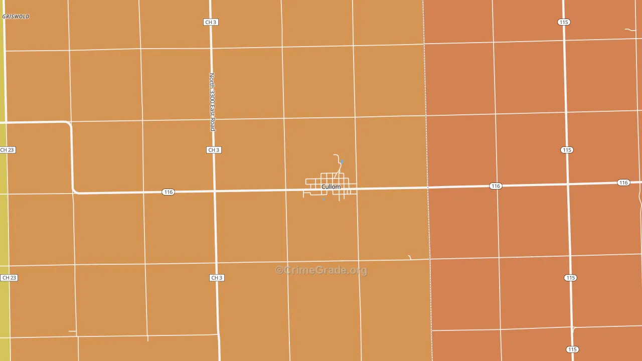Cullom, IL Map of Robbery Rates