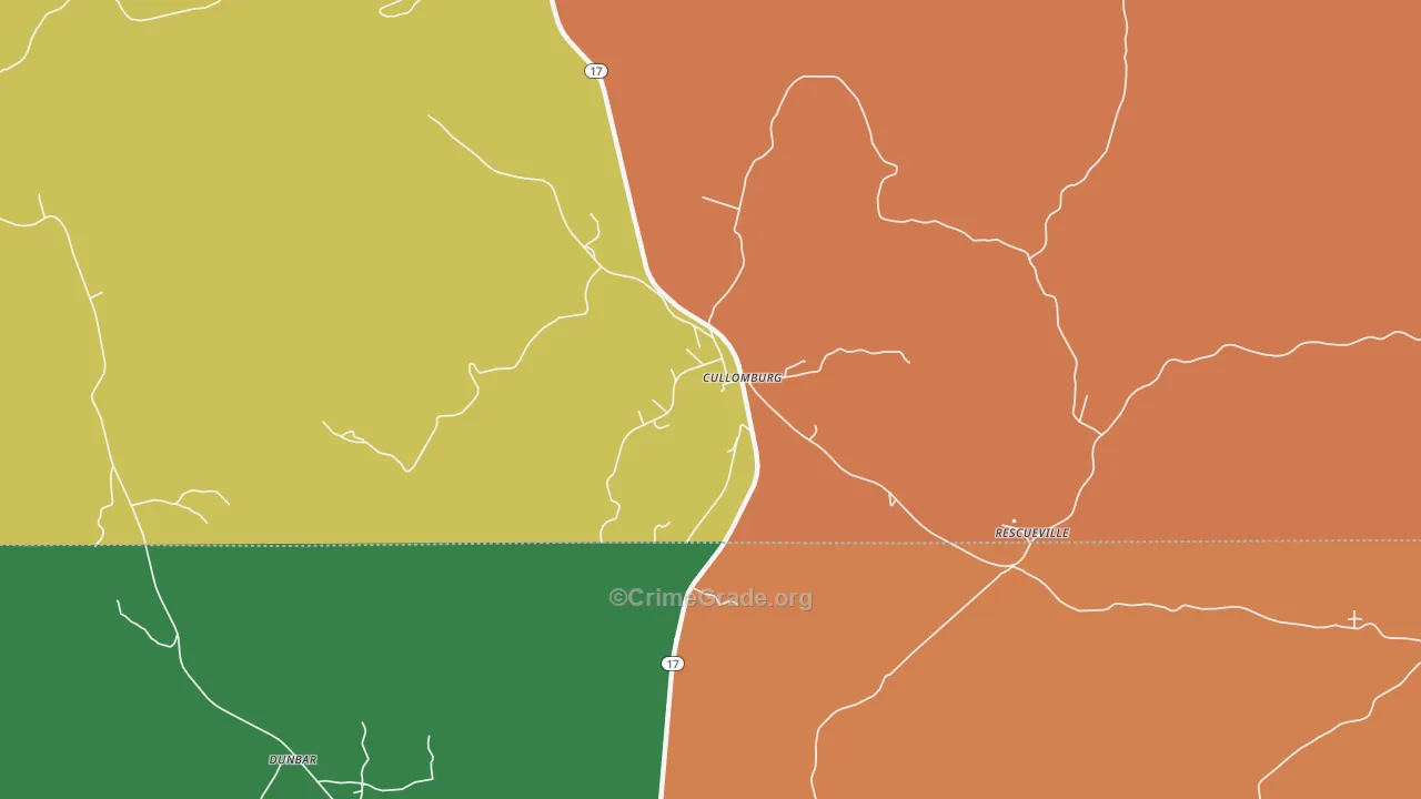 Cullomburg, AL Map of Robbery Rates