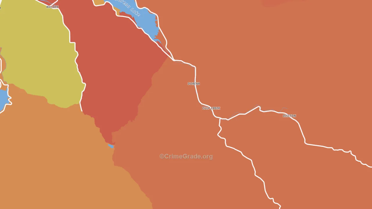 Culp Creek, OR Map of Robbery Rates
