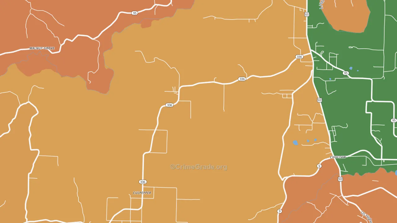 Culpeper, AR Map of Robbery Rates