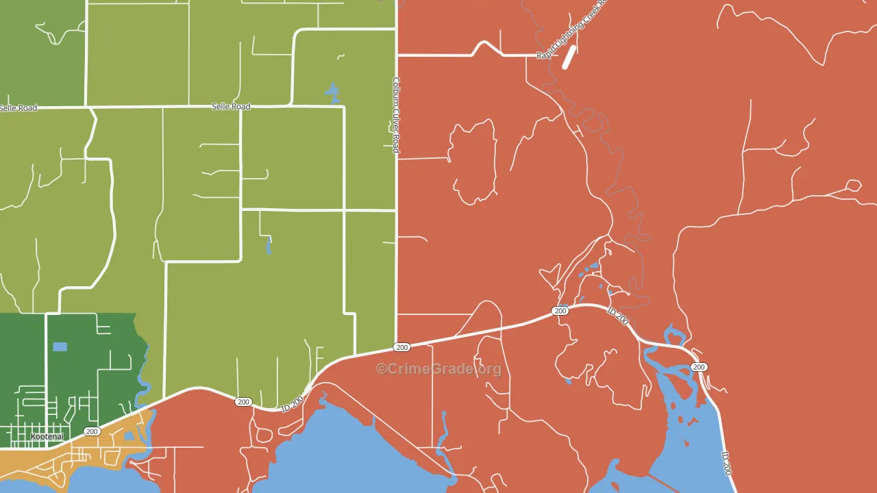 Culver, ID Map of Robbery Rates