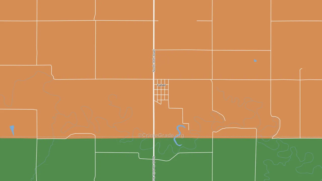 Culver, KS Map of Robbery Rates