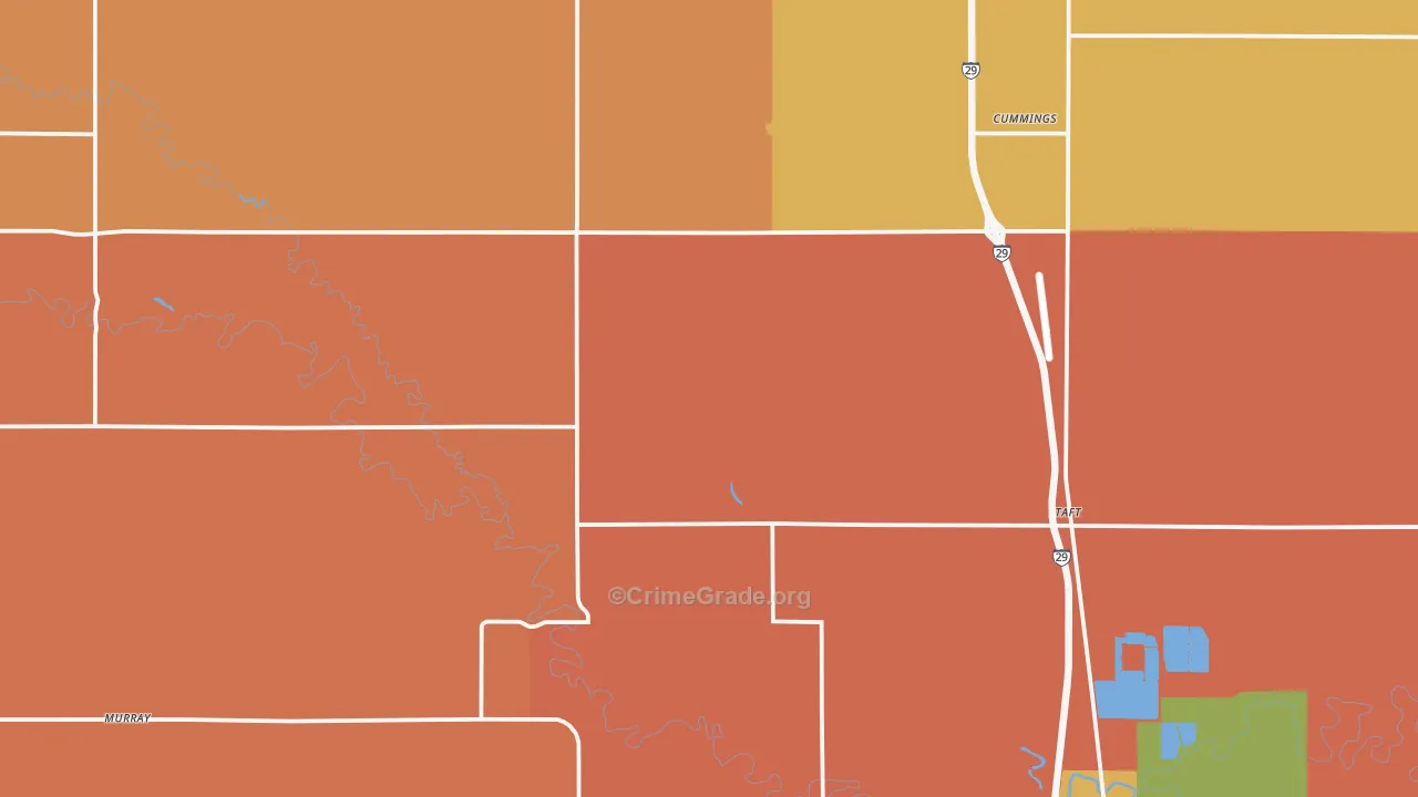 Cummings, ND Map of Robbery Rates