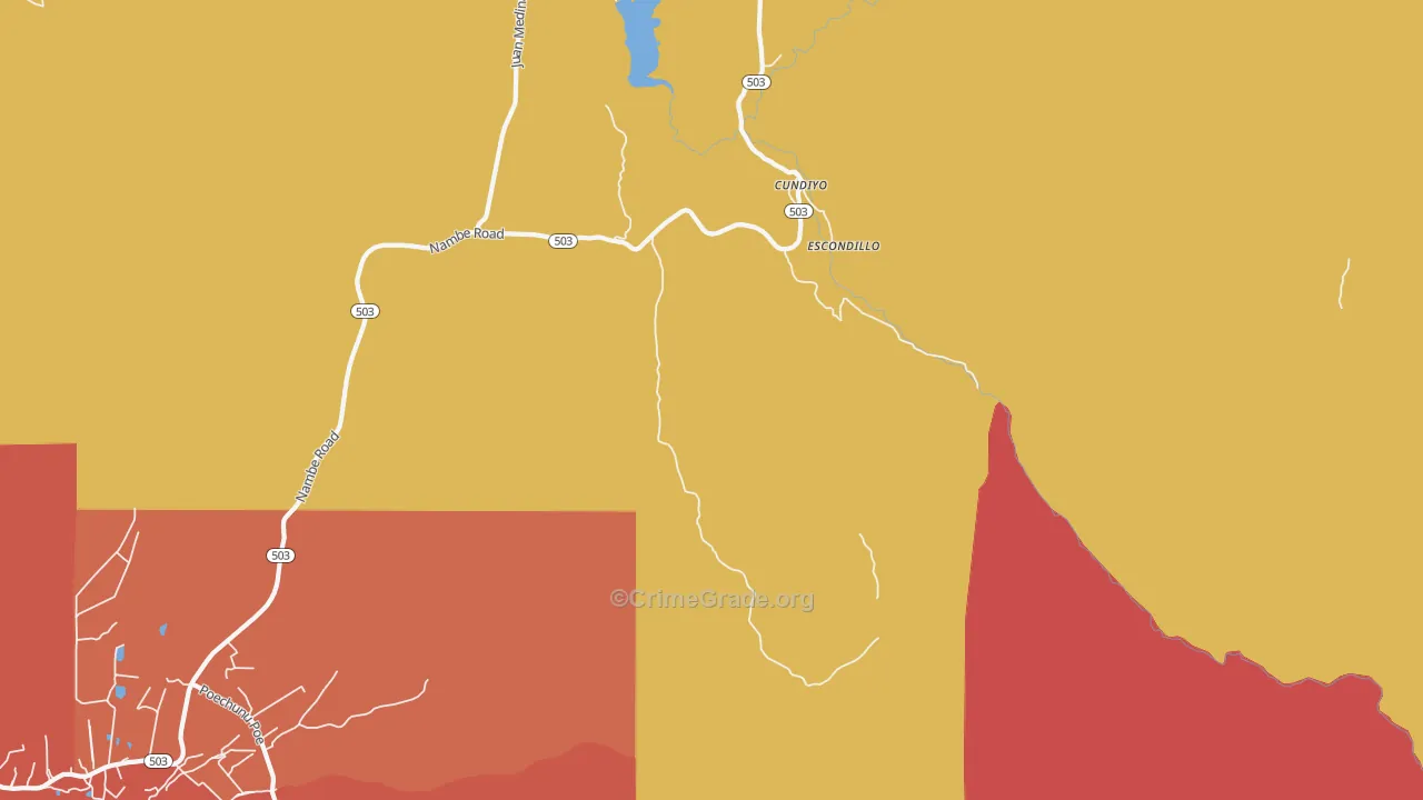 Cundiyo, NM Map of Robbery Rates