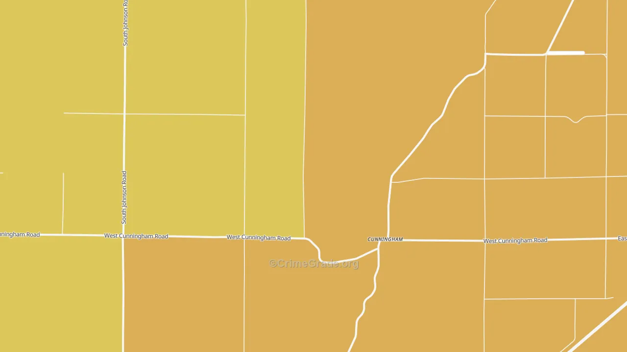Cunningham, WA Map of Robbery Rates