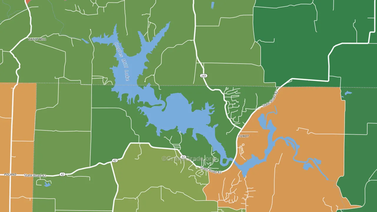 Cunot, IN Map of Robbery Rates
