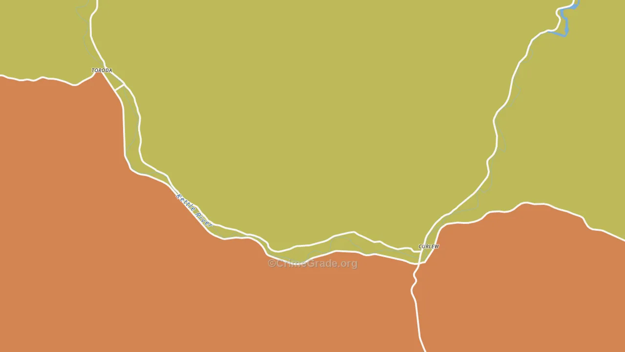 Curlew, WA Map of Robbery Rates