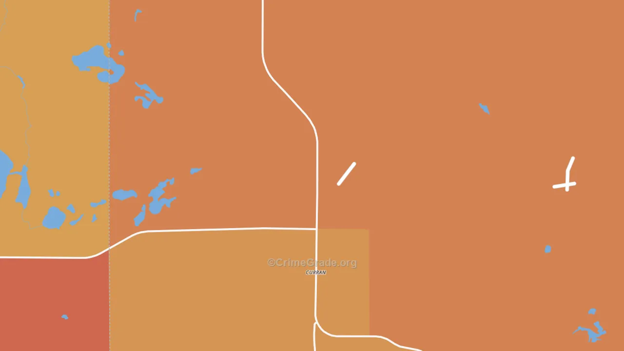 Curran, MI Map of Robbery Rates