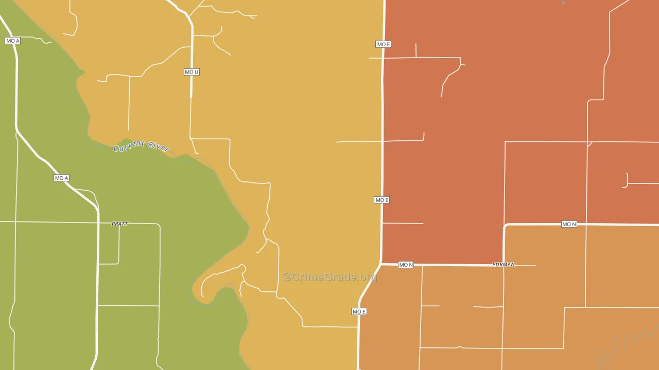 Current View, MO Map of Robbery Rates