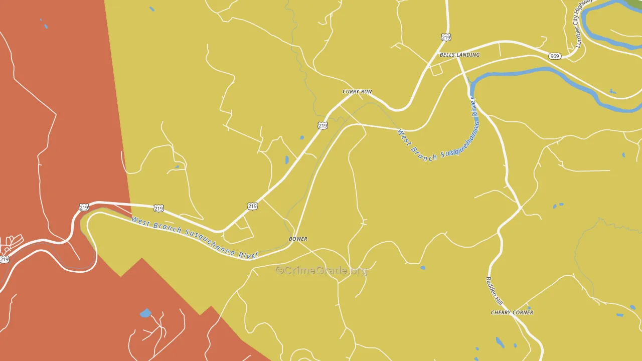 Curry Run, PA Map of Robbery Rates