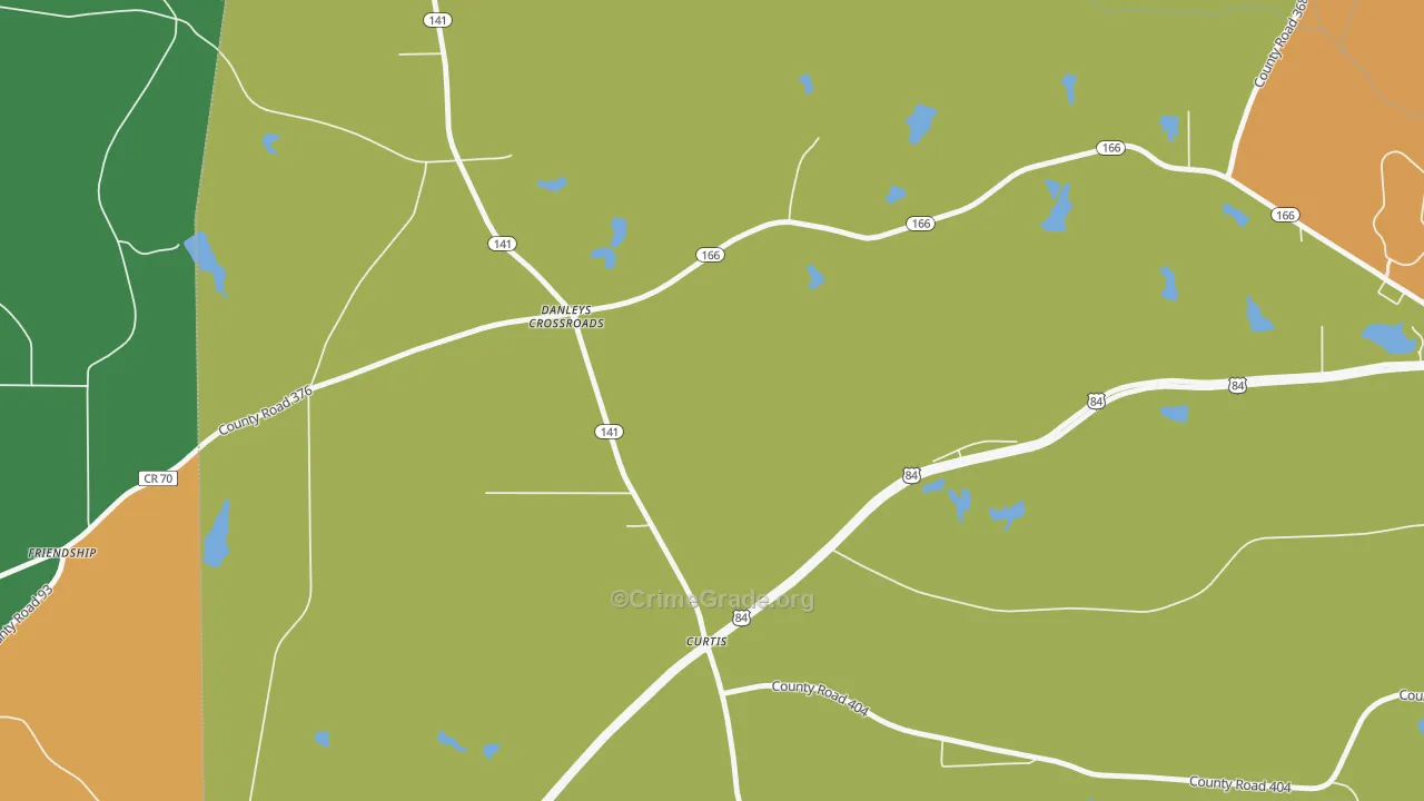 Curtis, AL Map of Robbery Rates