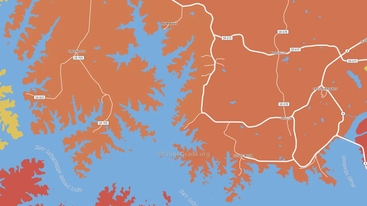Cusco Willa, VA Map of Robbery Rates