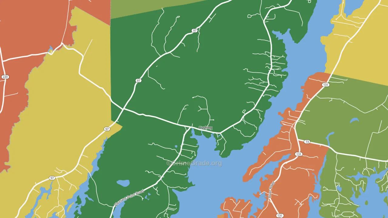 Cushing, ME Map of Robbery Rates