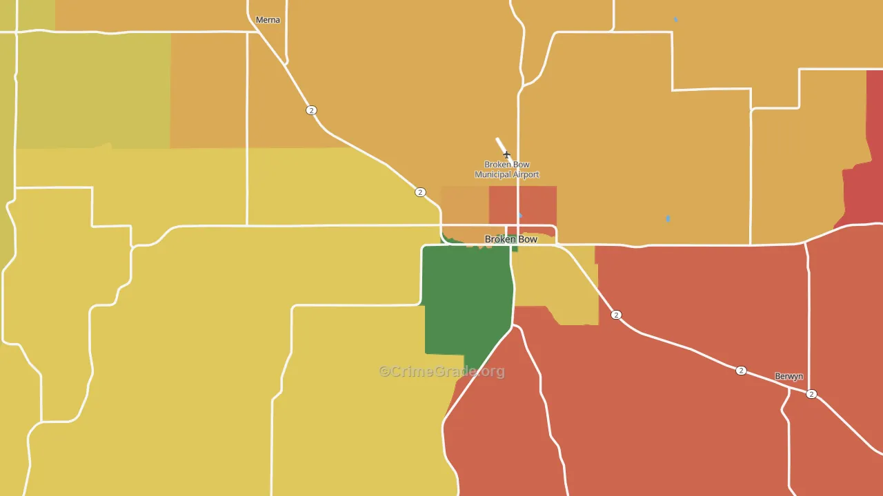 Custer County, NE Map of Robbery Rates