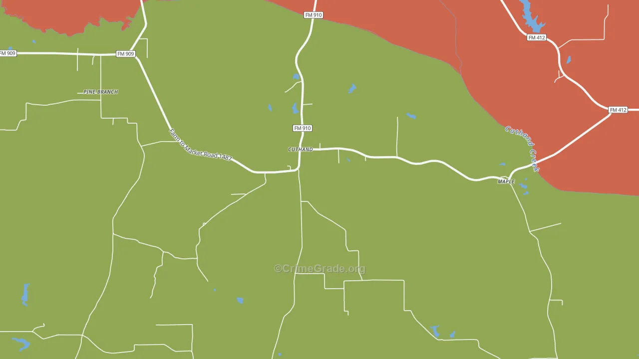 Cuthand, TX Map of Robbery Rates