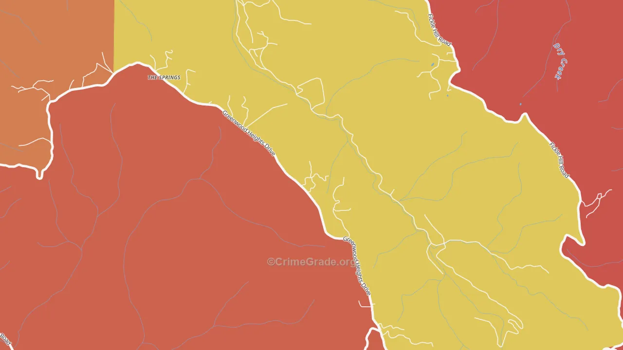 Cutten, CA Map of Robbery Rates