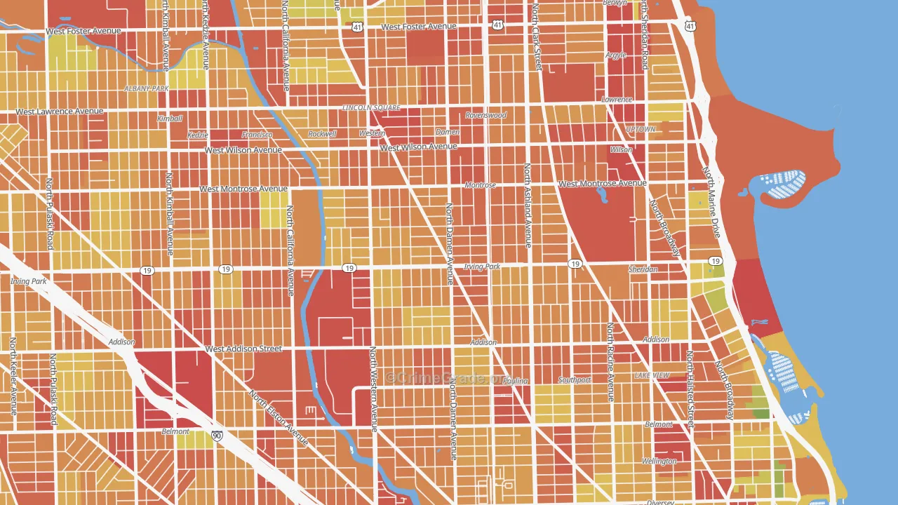 Cuyler, Chicago, IL Map of Robbery Rates
