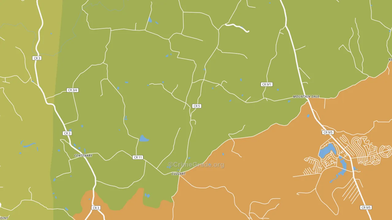 Cuzzart, WV Map of Robbery Rates