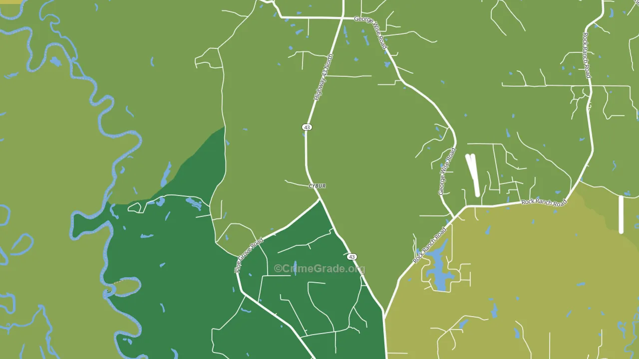 Cybur, MS Map of Robbery Rates