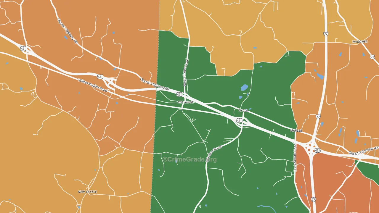 Cycle, NC Map of Robbery Rates