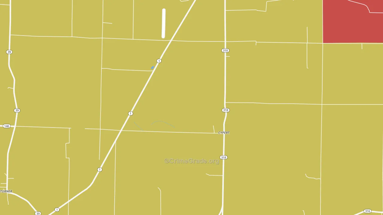 Cypert, AR Map of Robbery Rates