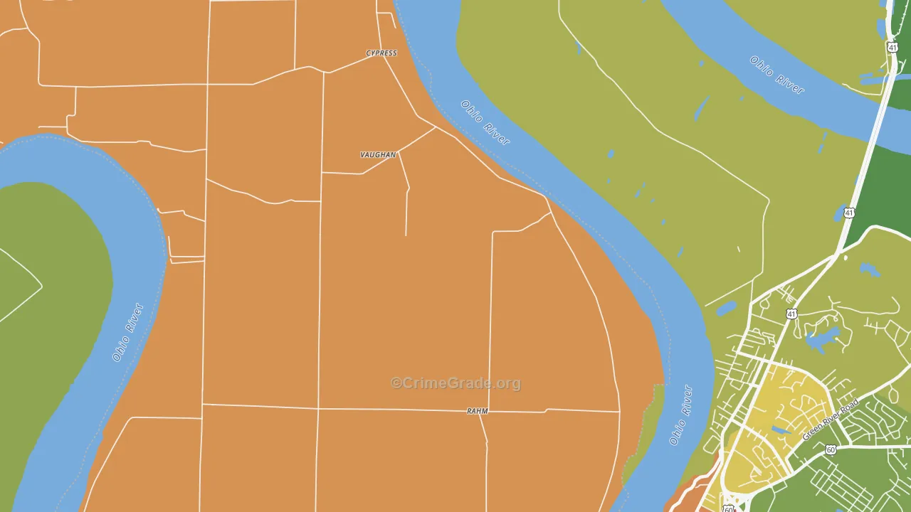Cypress, IN Map of Robbery Rates
