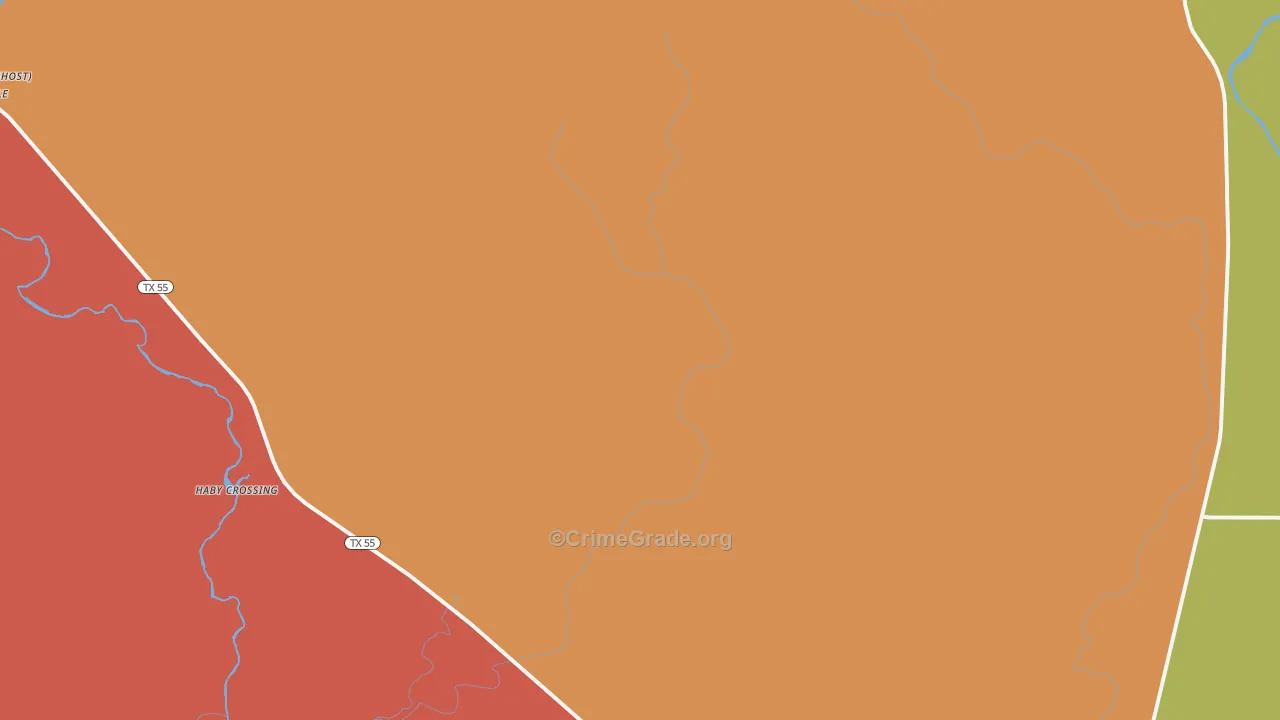 Dabney, TX Map of Robbery Rates
