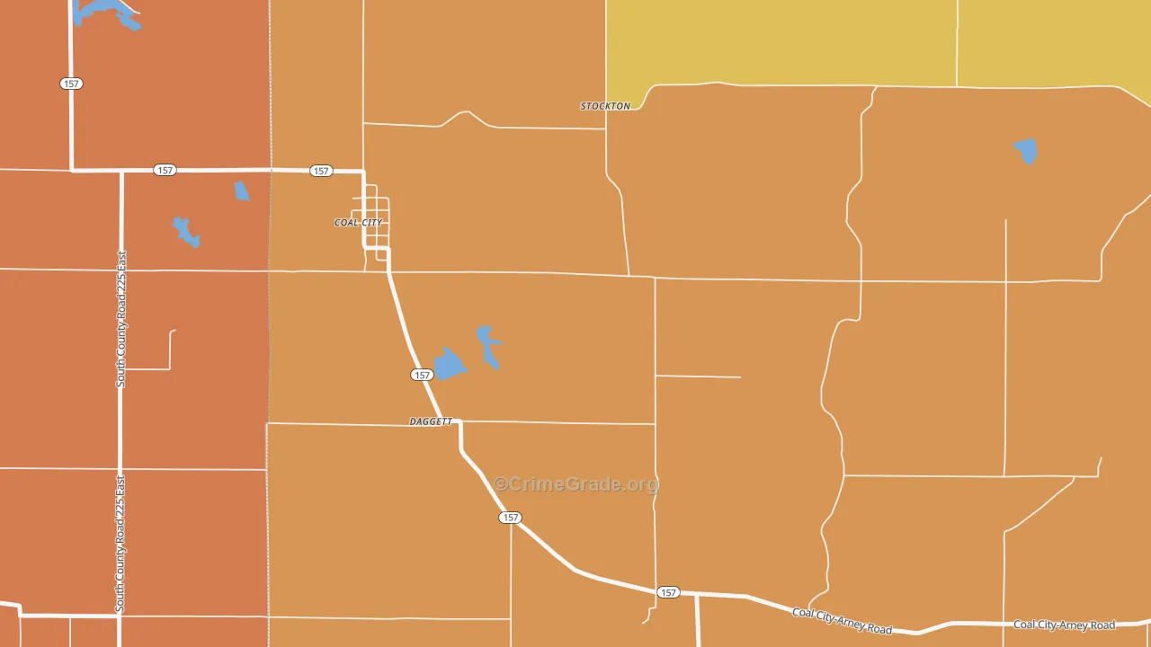 Daggett, IN Map of Robbery Rates