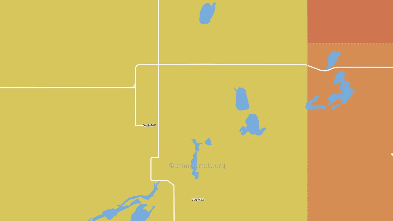 Dagmar, MT Map of Robbery Rates