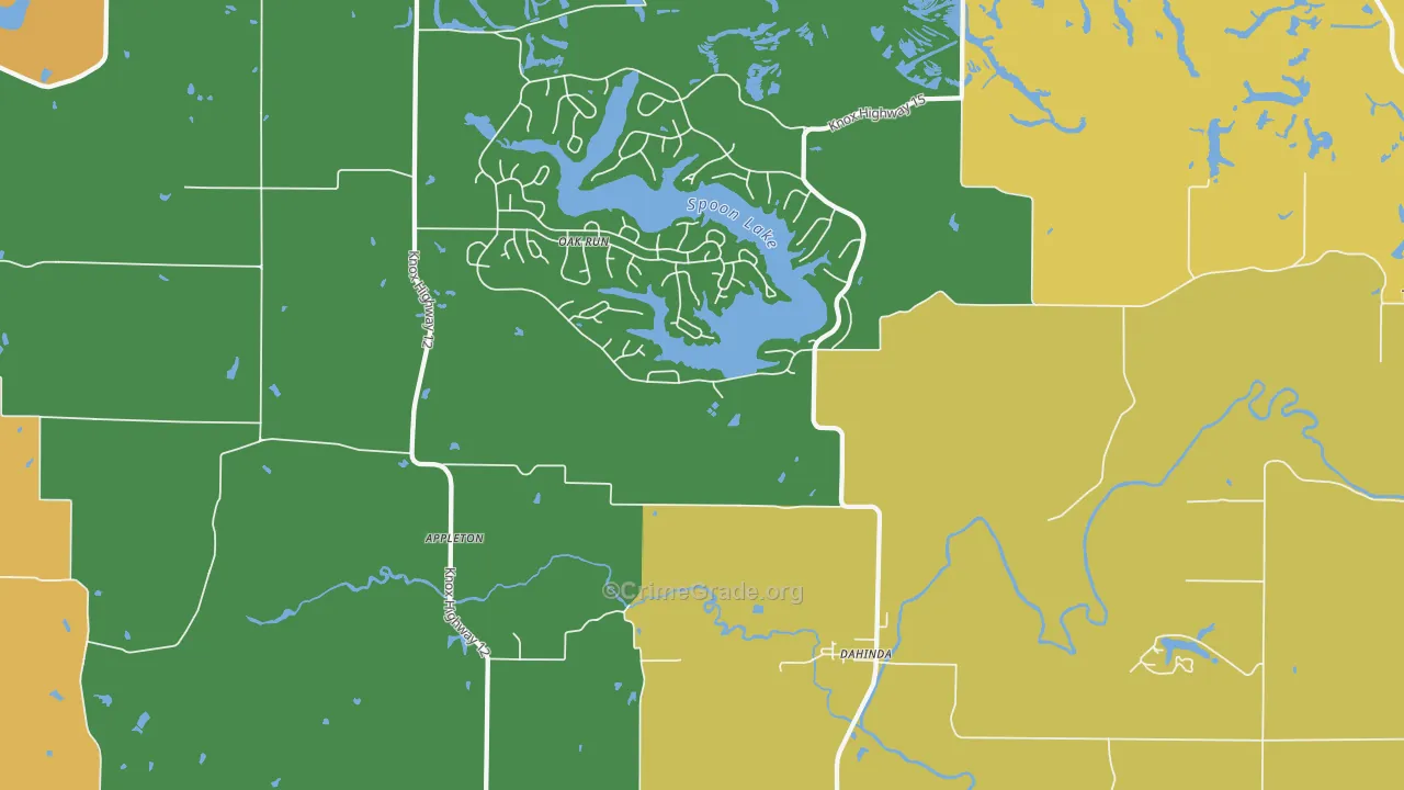 Dahinda, IL Map of Robbery Rates