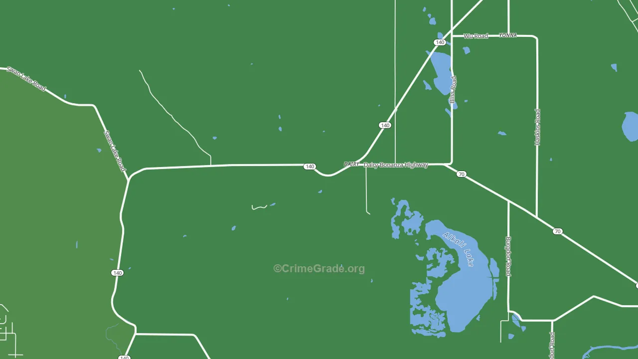 Dairy, OR Map of Robbery Rates