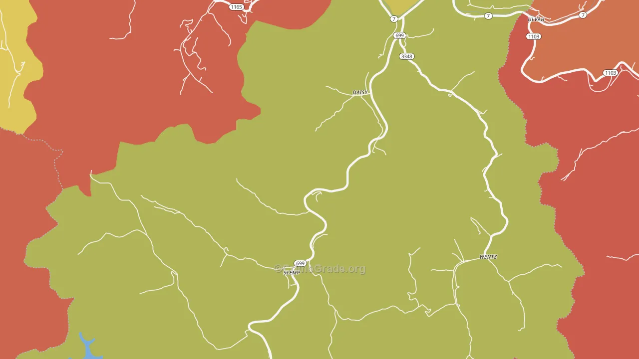 Daisy, KY Map of Robbery Rates