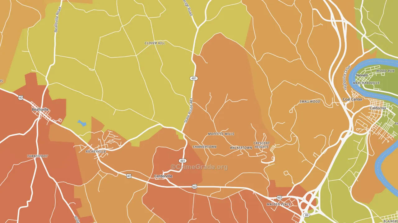Daisytown, PA Map of Robbery Rates