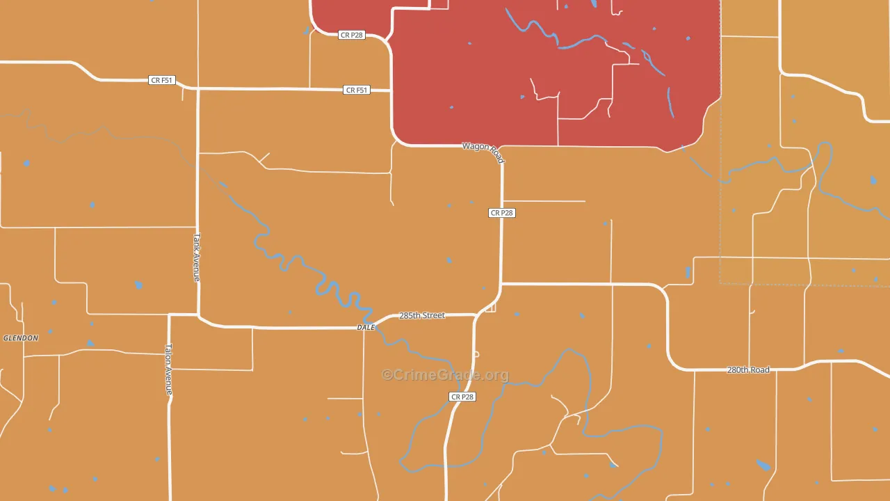 Dale, IA Map of Robbery Rates