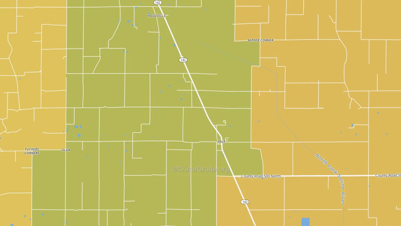 Dale, IL Map of Robbery Rates