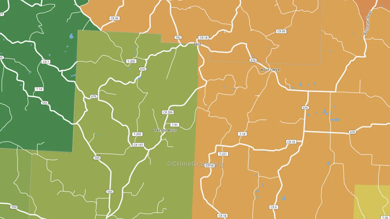 Dale, OH Map of Robbery Rates