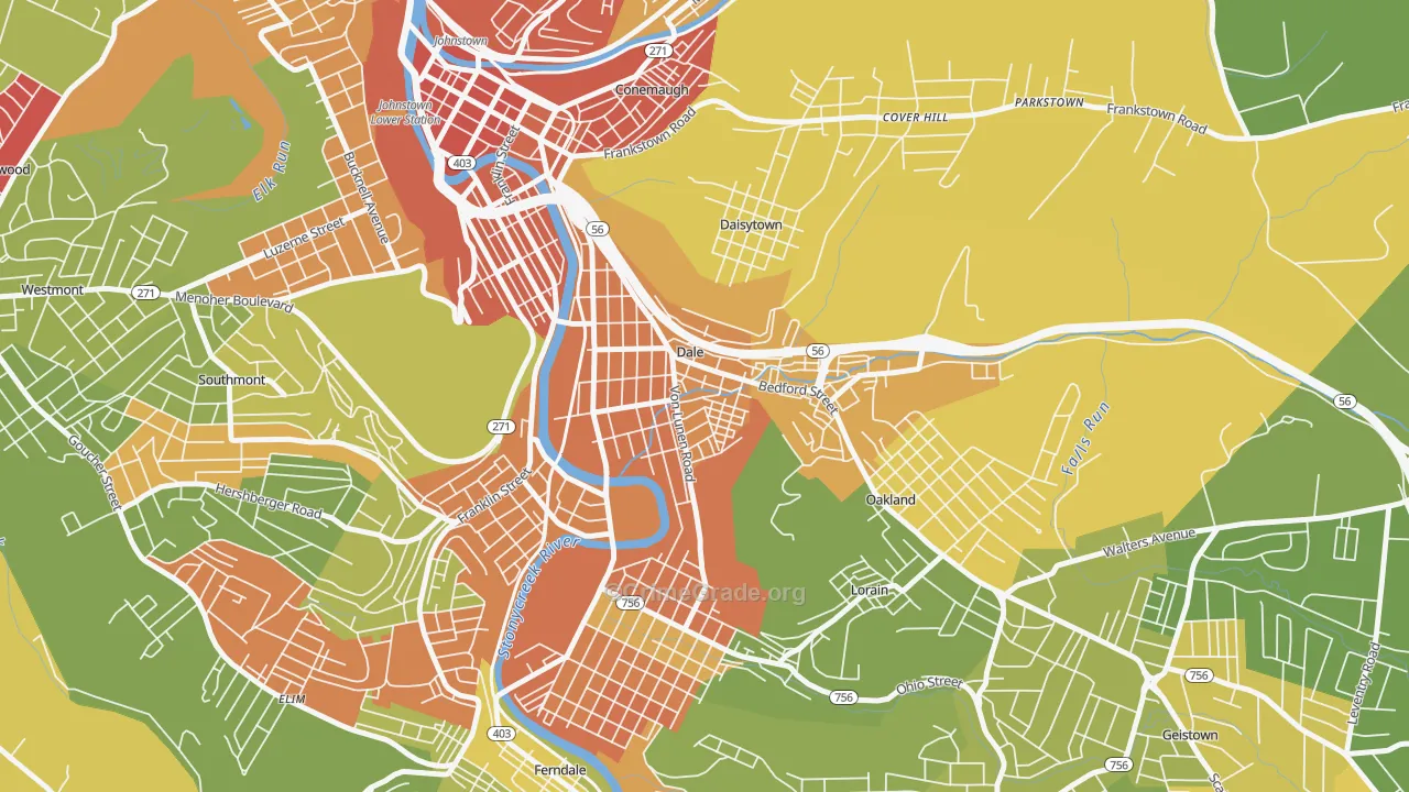 Dale, PA Map of Robbery Rates