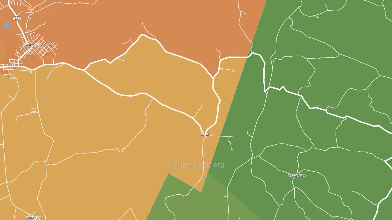 Daley, PA Map of Robbery Rates