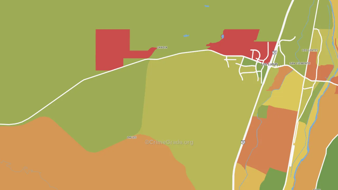 Dalies, NM Map of Robbery Rates
