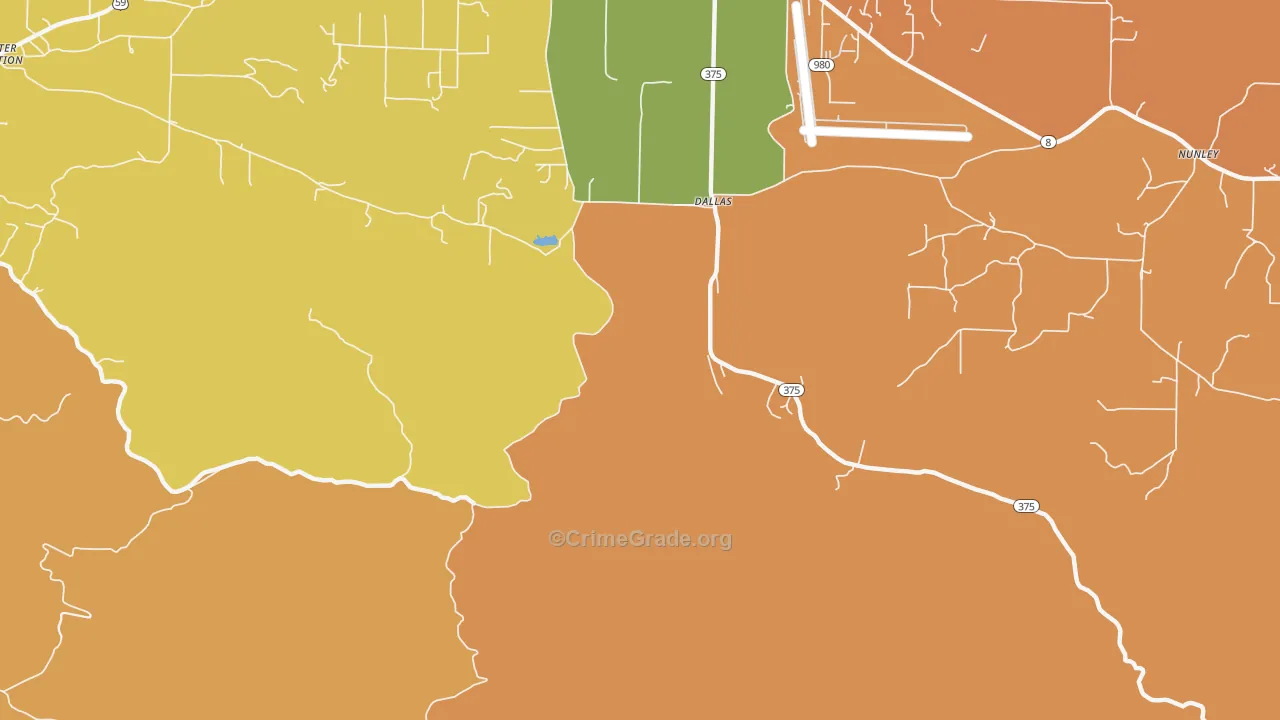 Dallas, AR Map of Robbery Rates