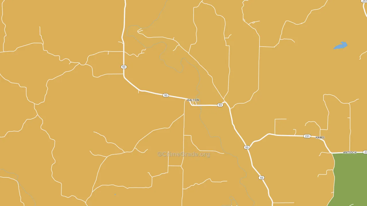 Dalton, AR Map of Robbery Rates
