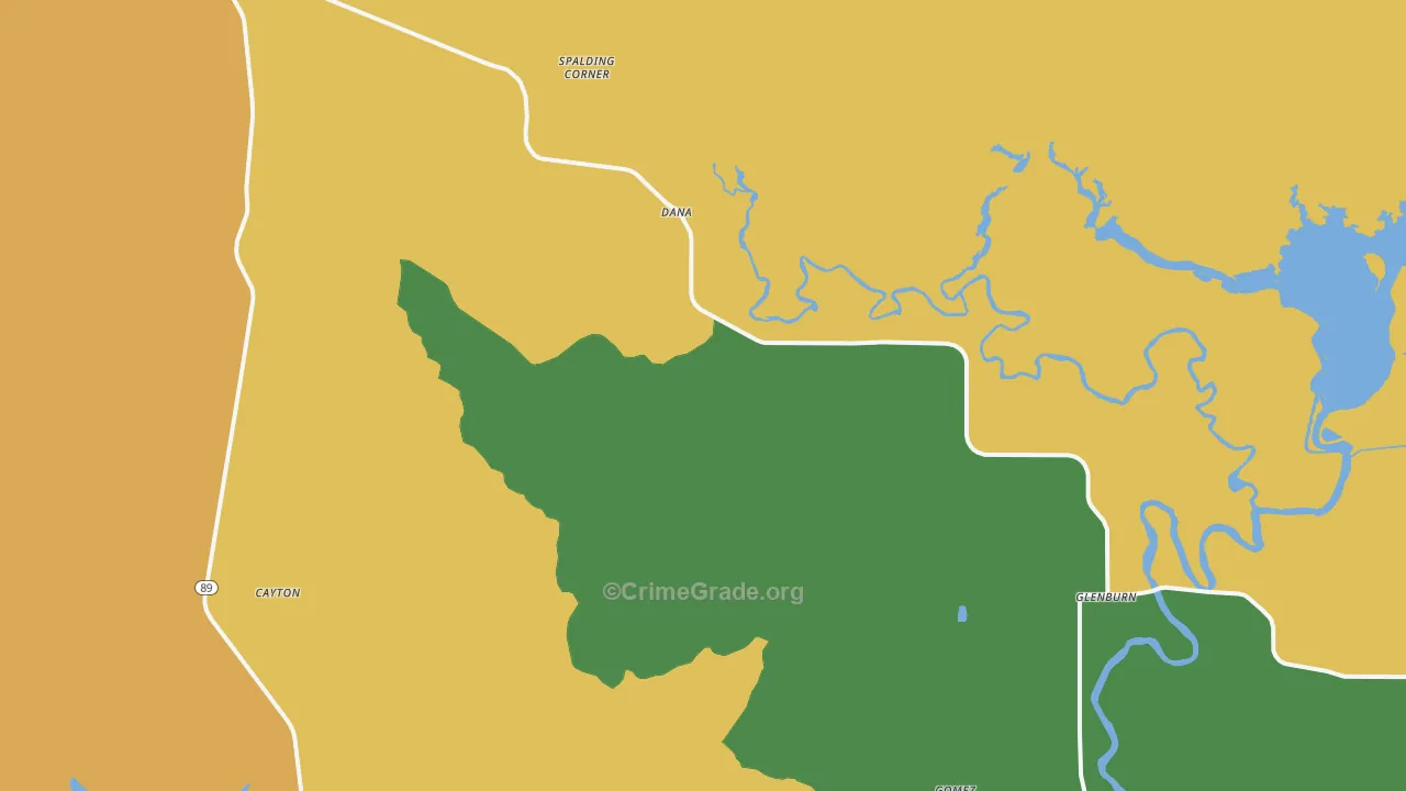 Dana, CA Map of Robbery Rates