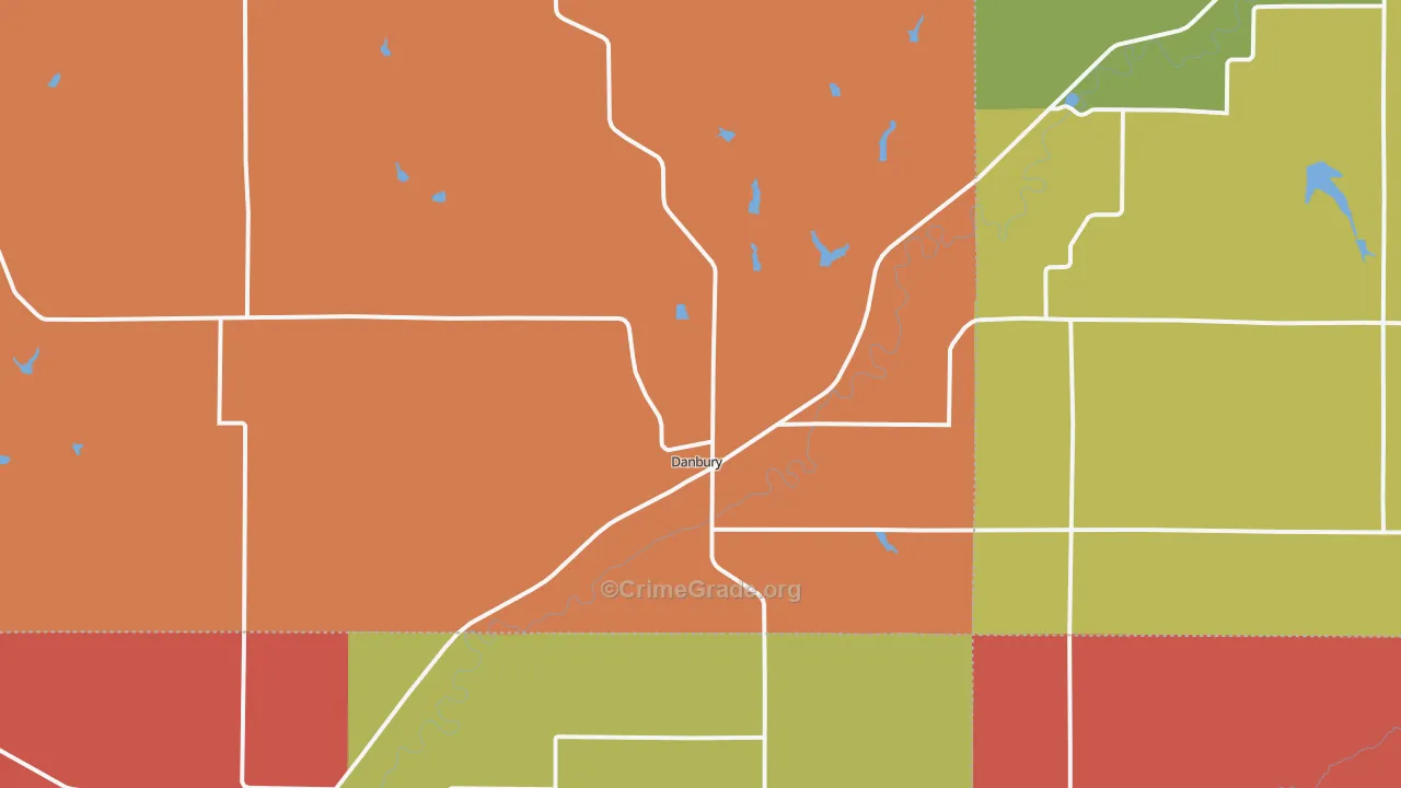 Danbury, IA Map of Robbery Rates