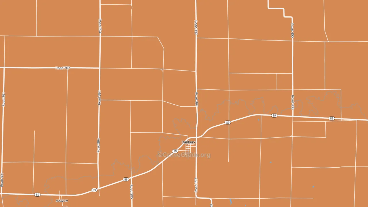 Danbury, NE Map of Robbery Rates