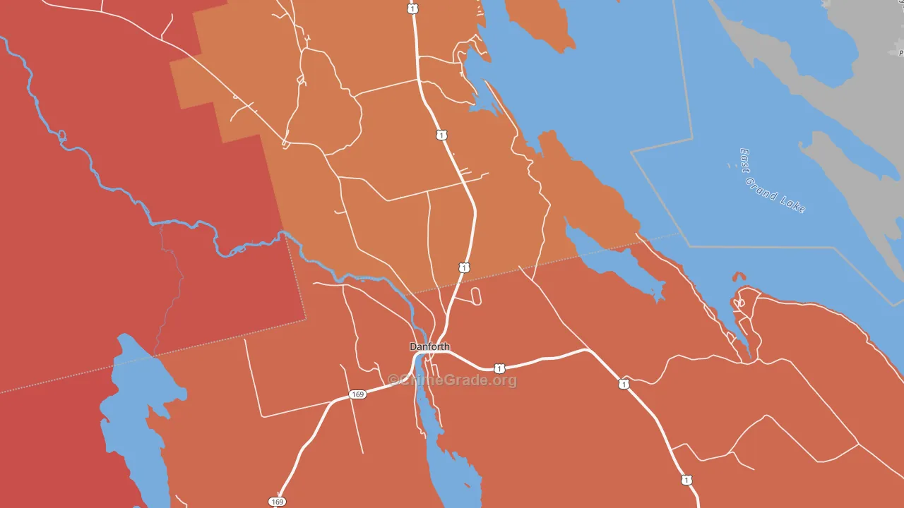 Danforth, ME Map of Robbery Rates