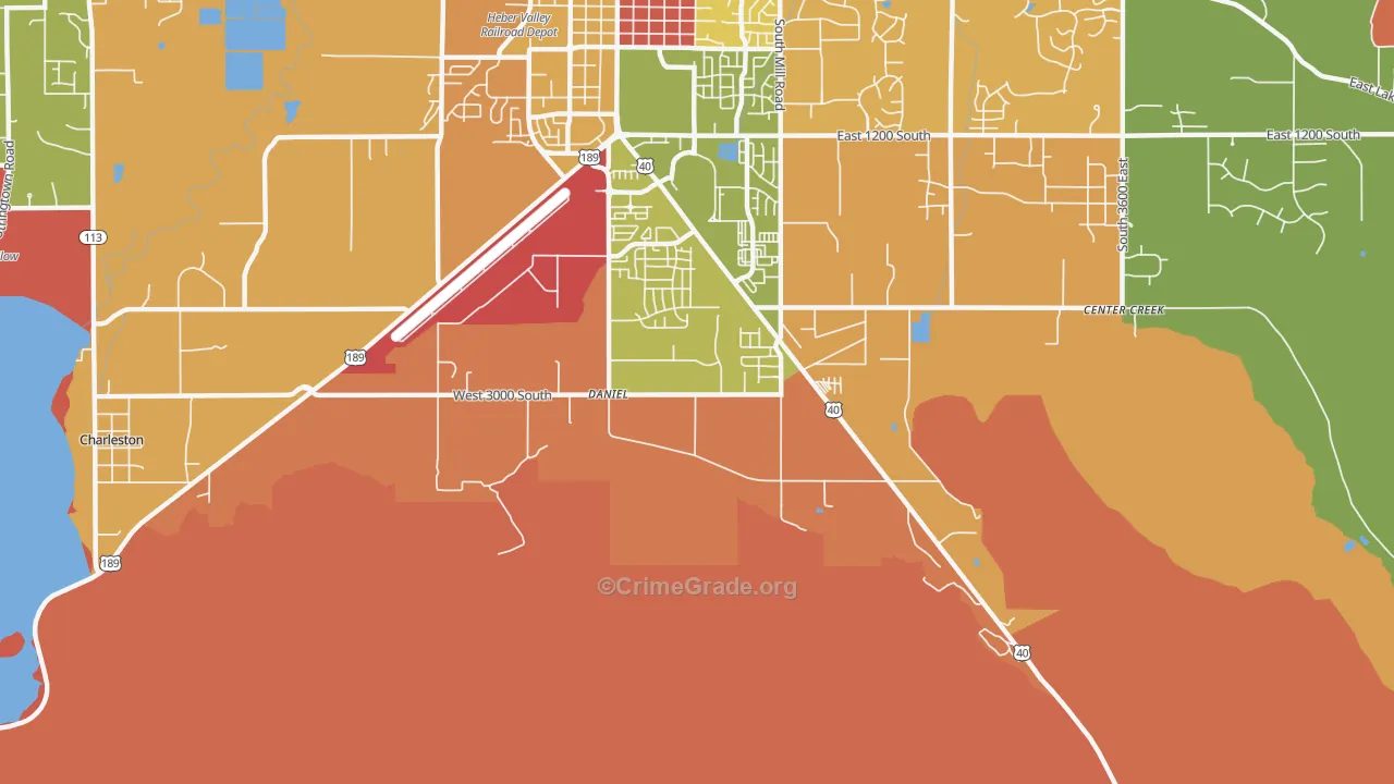 Daniel, UT Map of Robbery Rates